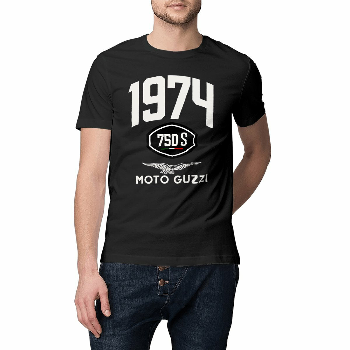 T-shirt noir manches courtes Moto Guzzi 750 S