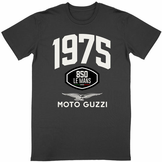 T-shirt noir manches courtes Moto Guzzi 850 Le Mans