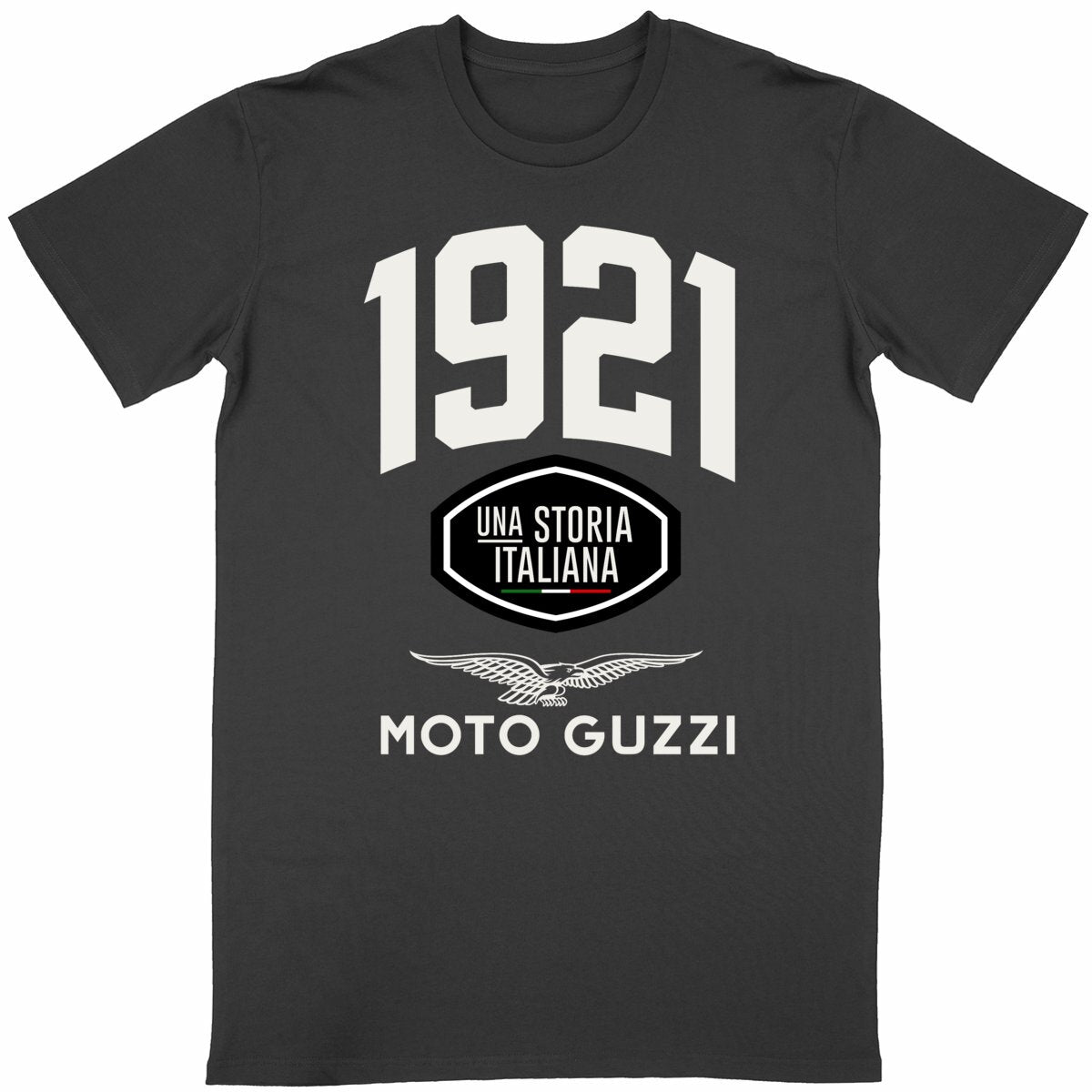 T-shirt noir manches courtes Moto Guzzi Una Storia Italiana