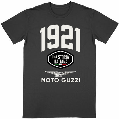 T-shirt noir manches courtes Moto Guzzi Una Storia Italiana