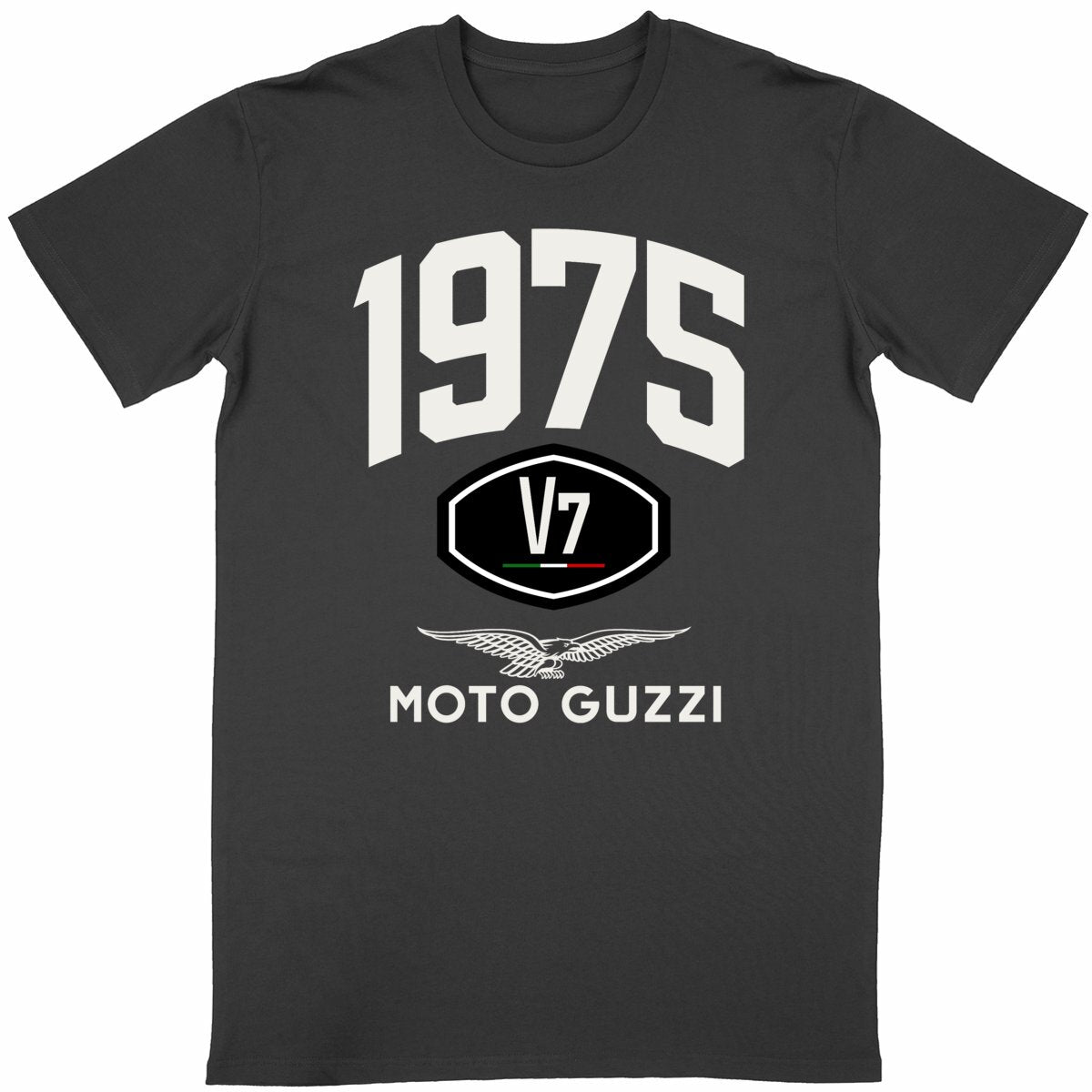 T-shirt noir manches courtes Moto Guzzi V7