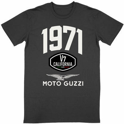 T-shirt noir manches courtes Moto Guzzi V7 California