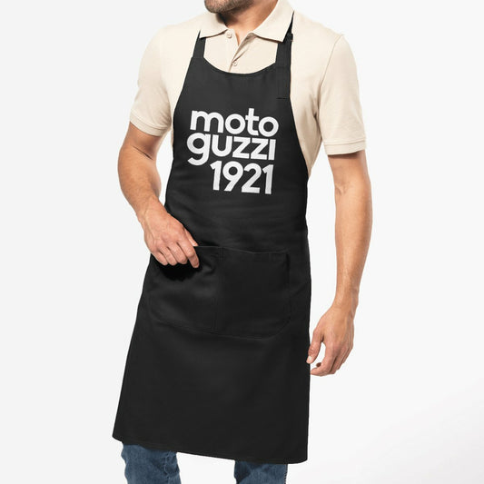 Tablier de cuisine noir Moto Guzzi 1921