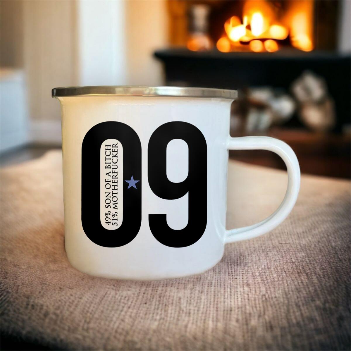 Mug émaillé 09 49% son of a bitch, 51% motherfucker