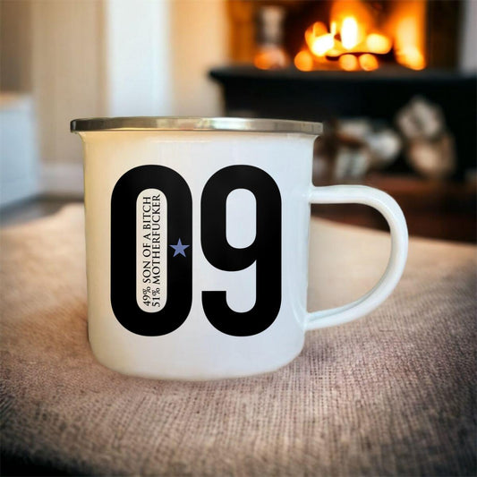 Mug émaillé 09 49% son of a bitch, 51% motherfucker