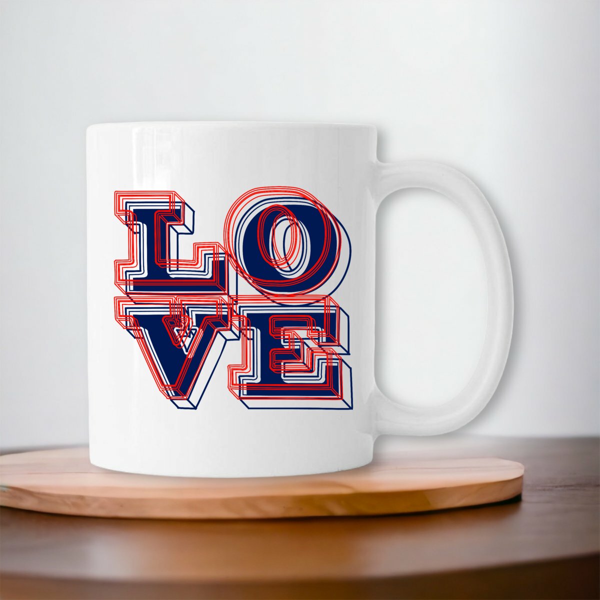 Mug blanc en porcelaine Love