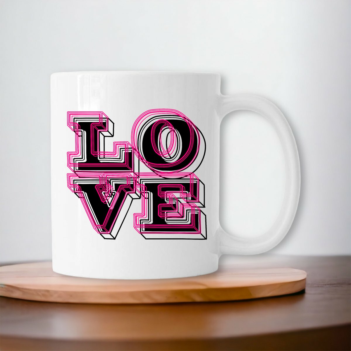 Mug blanc en porcelaine Love