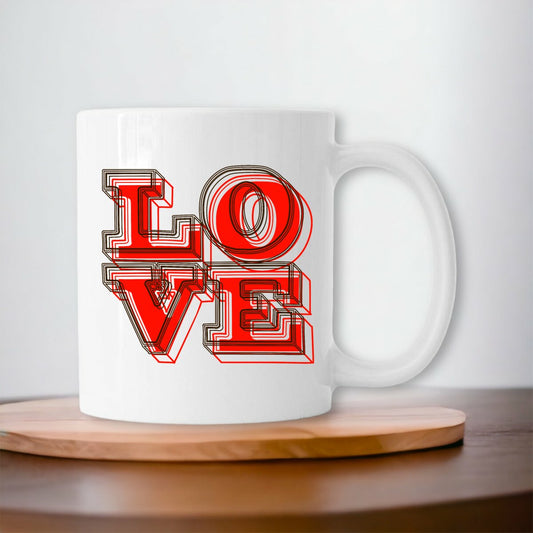 Mug blanc en porcelaine Love