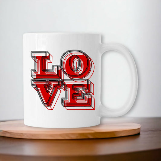 Mug blanc en porcelaine Love