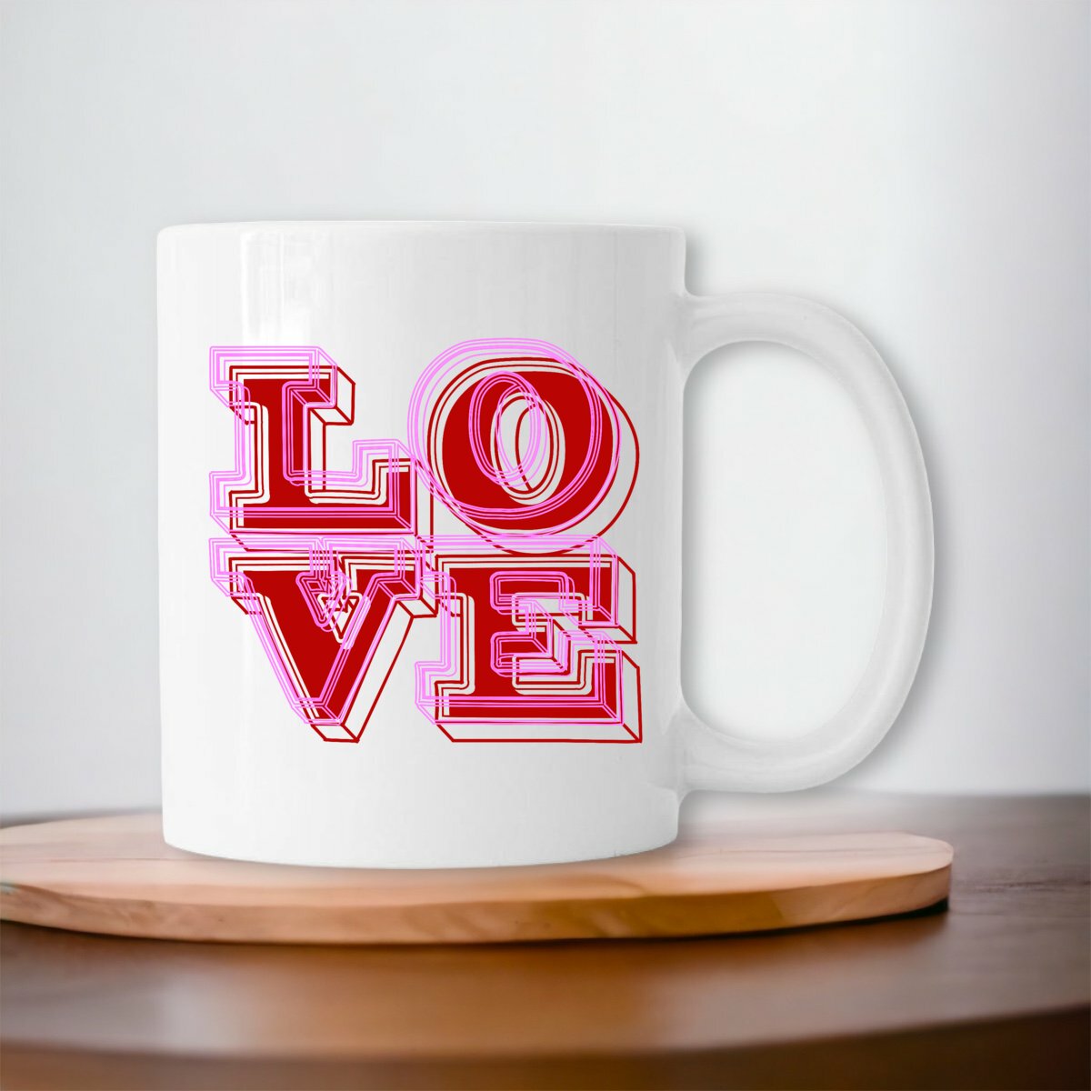 Mug blanc en porcelaine Love