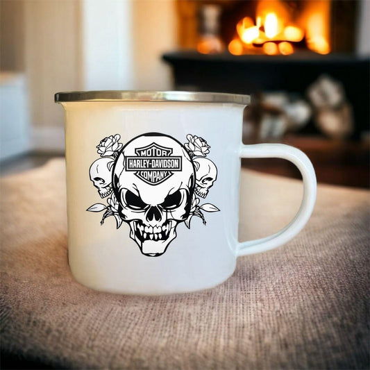 Mug blanc acier émaillé Harley-Davidson
