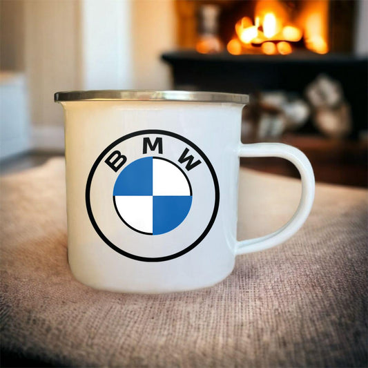 Mug blanc acier émaillé BMW