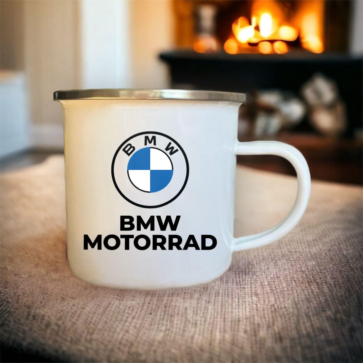 Mug blanc acier émaillé BMW Motorrad