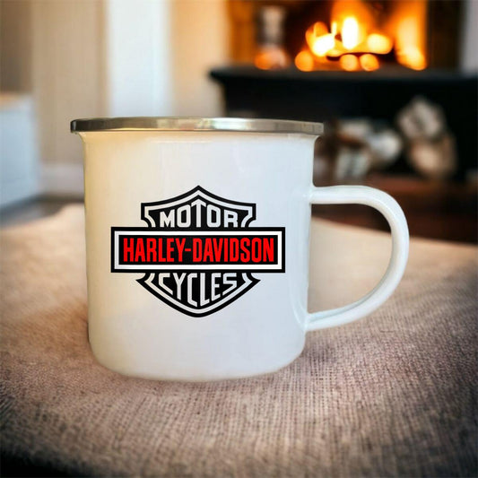 Mug blanc acier émaillé Harley-Davidson