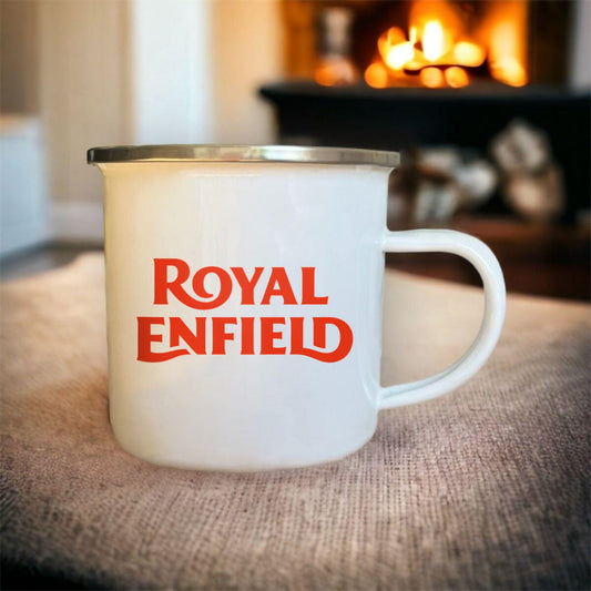 Mug blanc acier émaillé Royal Enfield