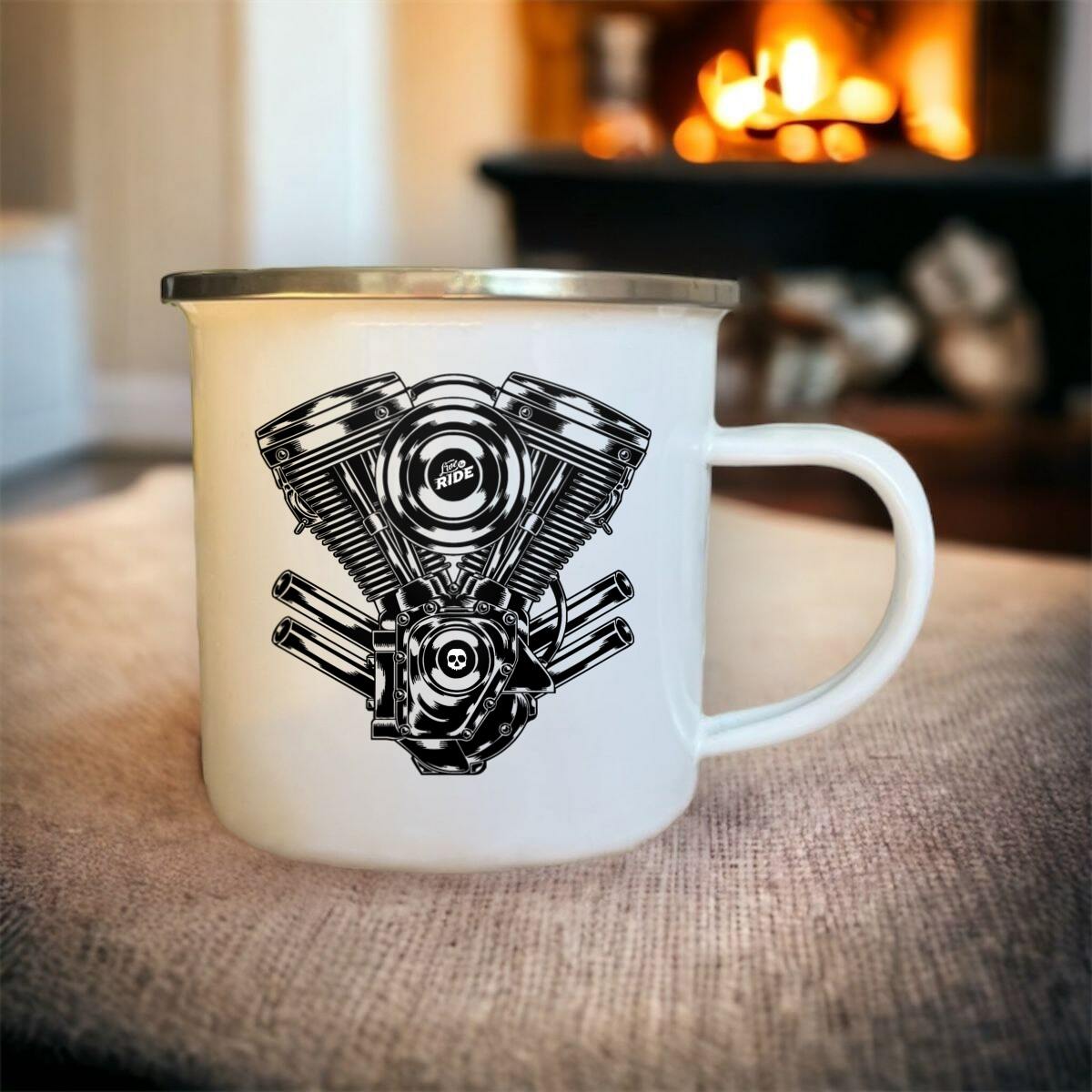 Mug blanc acier émaillé Harley-Davidson