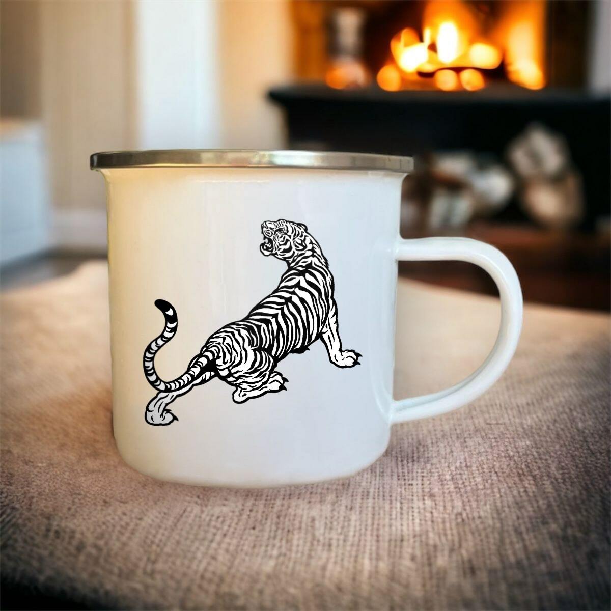 Mug émaillé tigre
