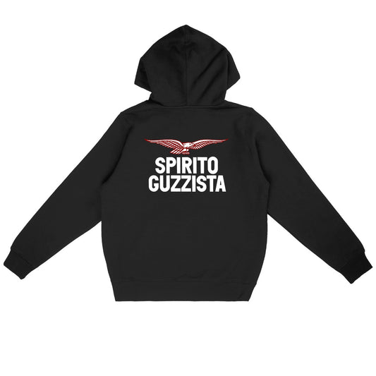 Sweat-shirt noir à capuche Spirito Guzzista