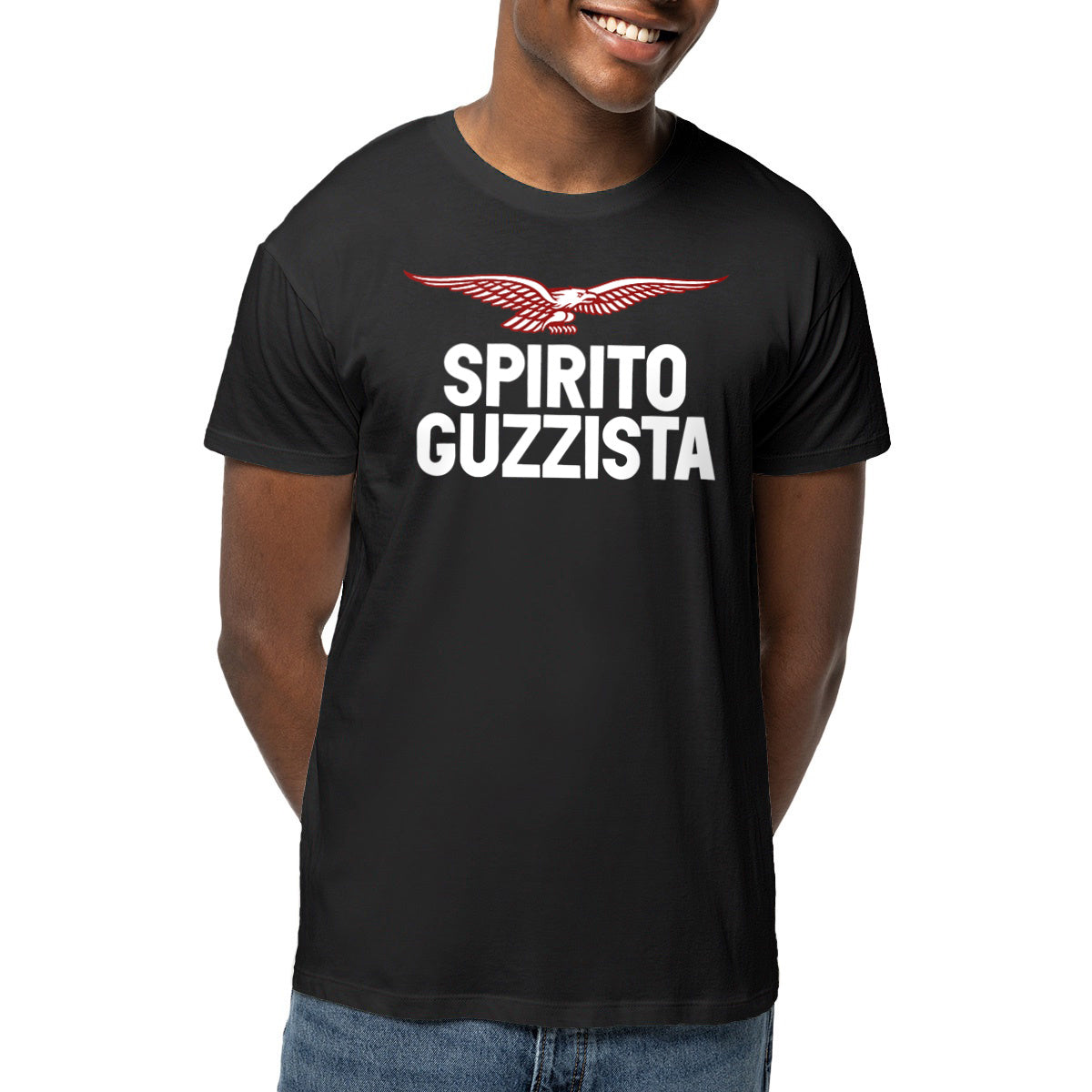 T-shirt noir manches courtes Spirito Guzzista