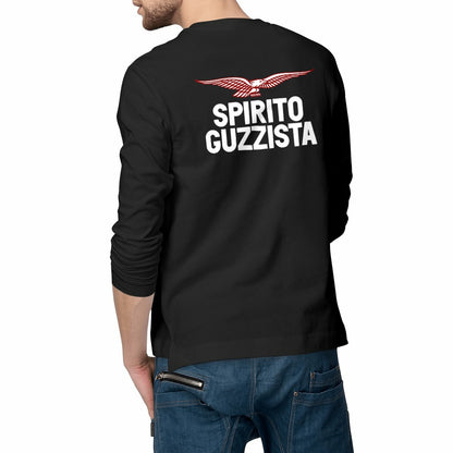 T-shirt noir manches longues Spirito Guzzista