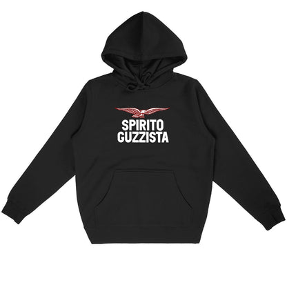 Sweat-shirt noir à capuche Spirito Guzzista