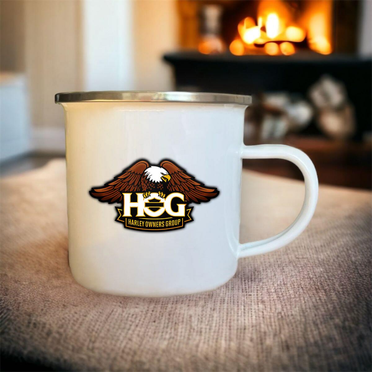 Mug blanc acier émaillé Harley-Davidson